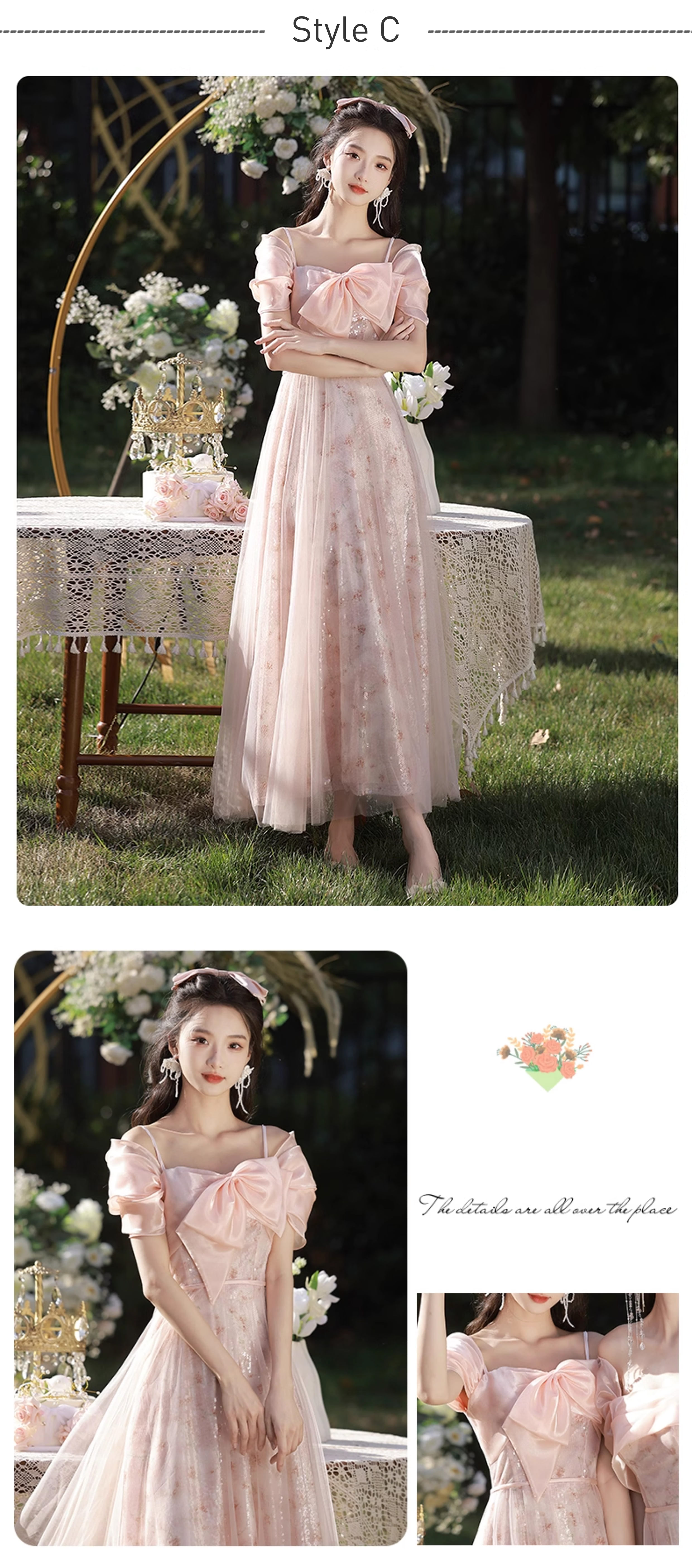Classy-Pink-Tulle-Floral-Evening-Party-Cocktail-Prom-Bridesmaid-Maxi-Dress20