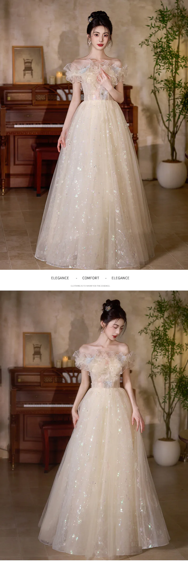 Dreamy-Champagne-Off-Shoulder-3D-Floral-Shimmer-Tulle-Formal-Dress14