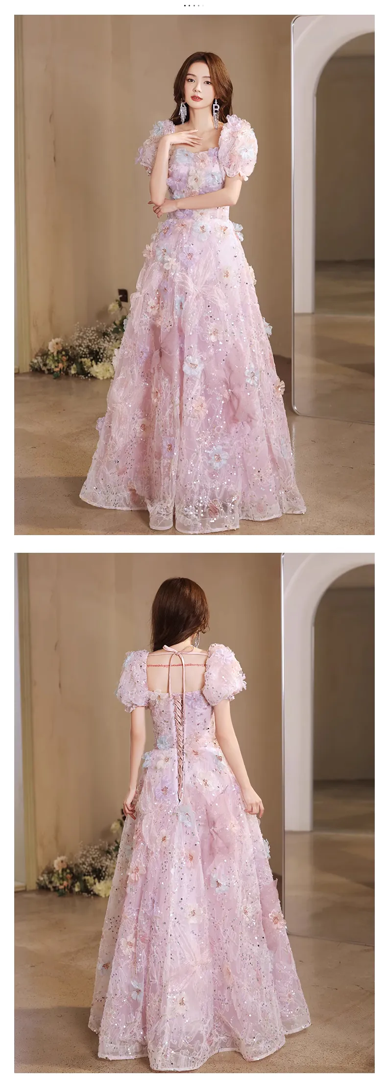 Elegant-Princess-Style-Pink-Cocktail-Engagement-Floral-Evening-Gown15