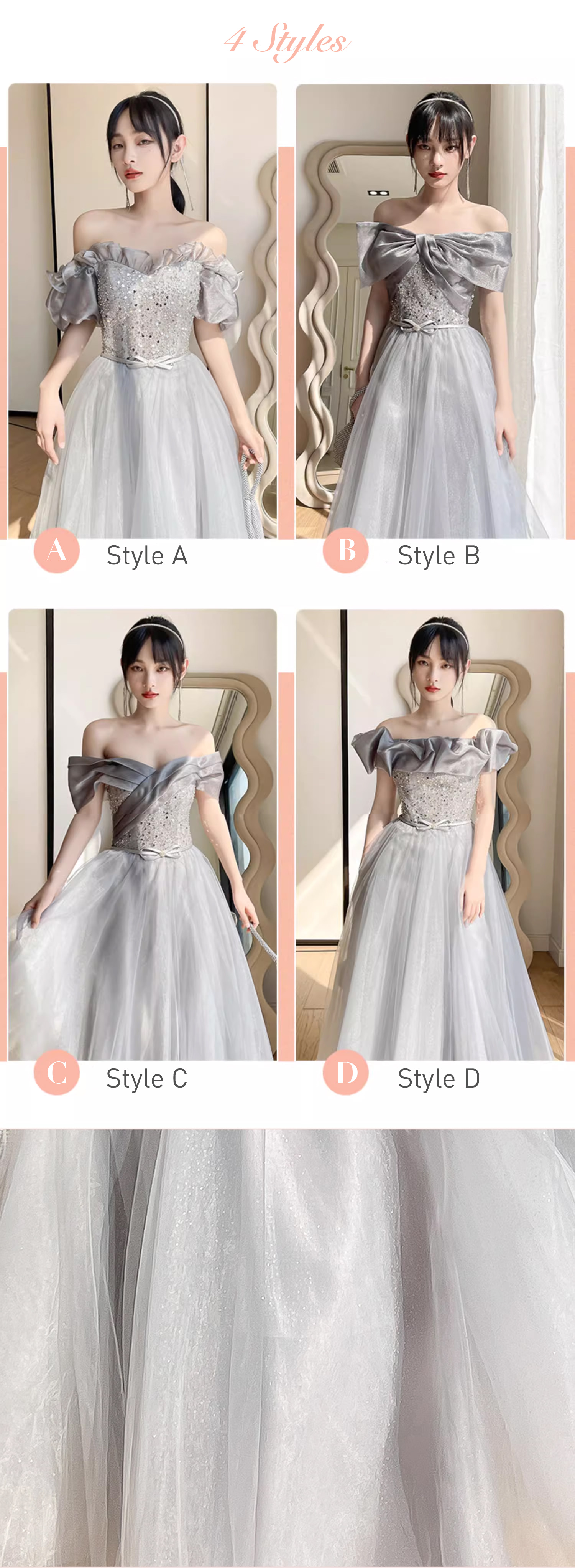 Fashion-A-line-Summer-Grey-Tulle-Evening-Prom-Bridesmaid-Maxi-Dress12