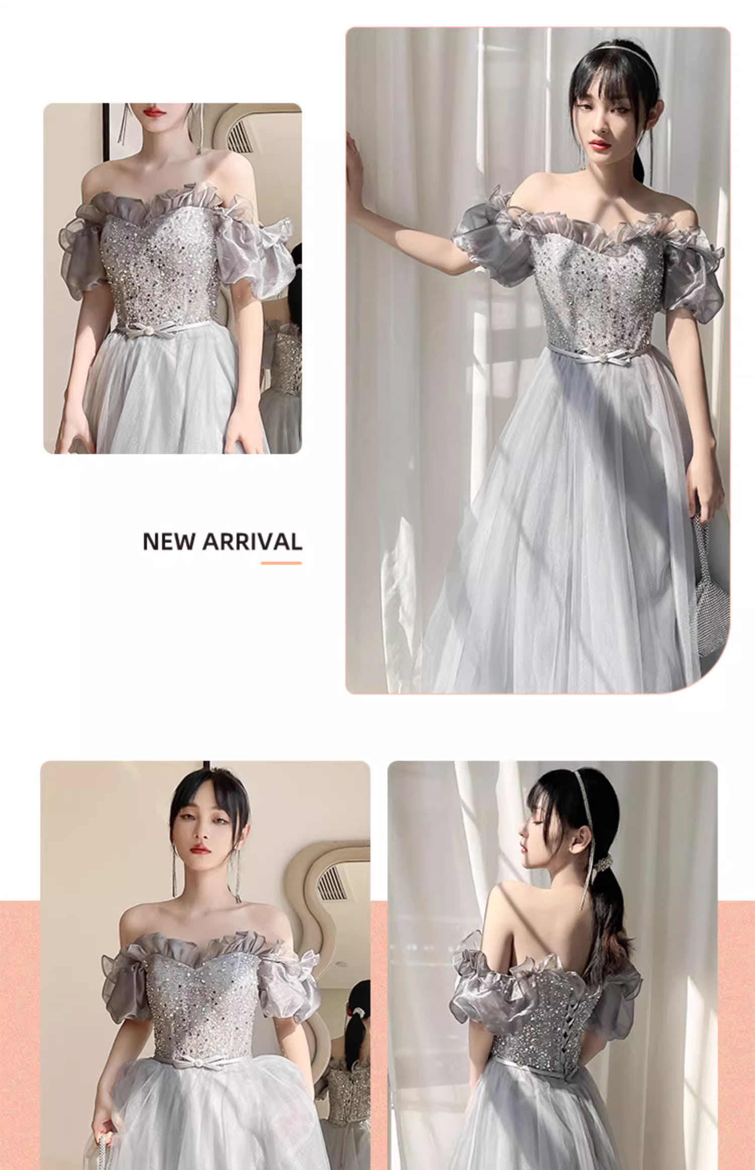 Fashion-A-line-Summer-Grey-Tulle-Evening-Prom-Bridesmaid-Maxi-Dress15