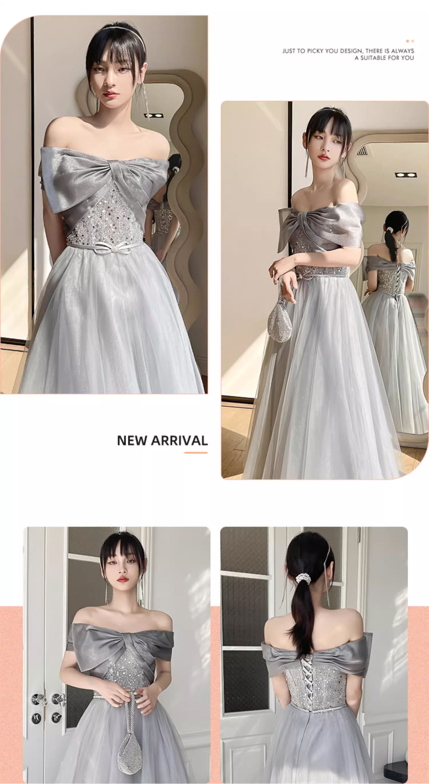 Fashion-A-line-Summer-Grey-Tulle-Evening-Prom-Bridesmaid-Maxi-Dress17