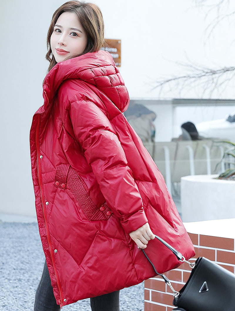 Female Hooded Mid-Length Down Jacket Warm Puffer Parka Outwear04