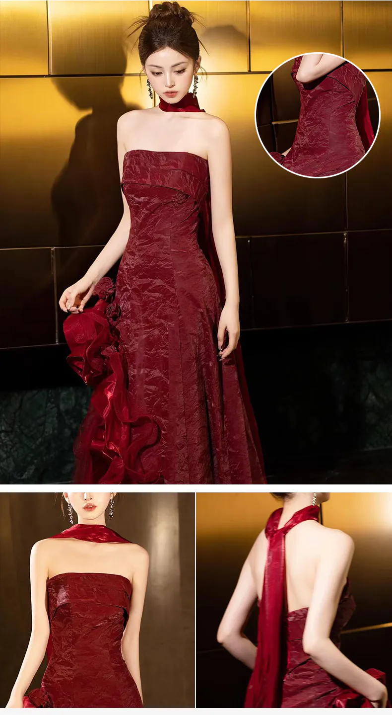 Glamorous-Burgundy-Strapless-Side-Ruffle-Gala-Prom-Formal-Party-Dress08