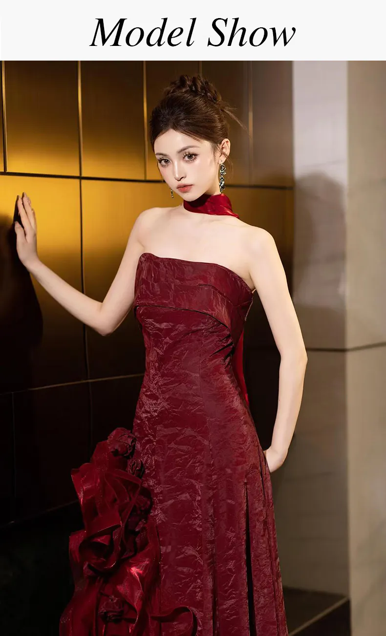Glamorous-Burgundy-Strapless-Side-Ruffle-Gala-Prom-Formal-Party-Dress09