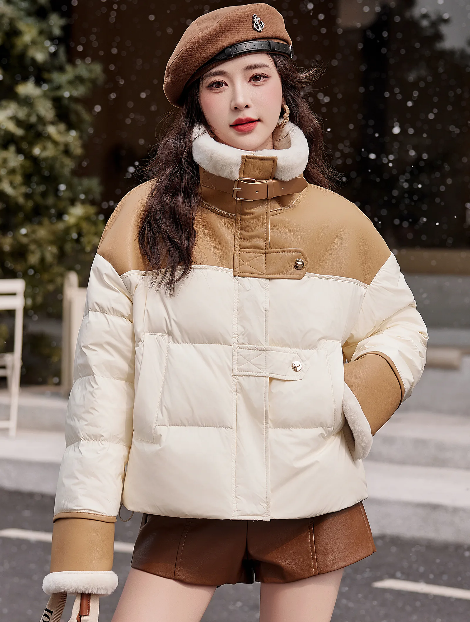 New Fashion White Duck Down Warm Coat Puffer Jacket for Ladies01
