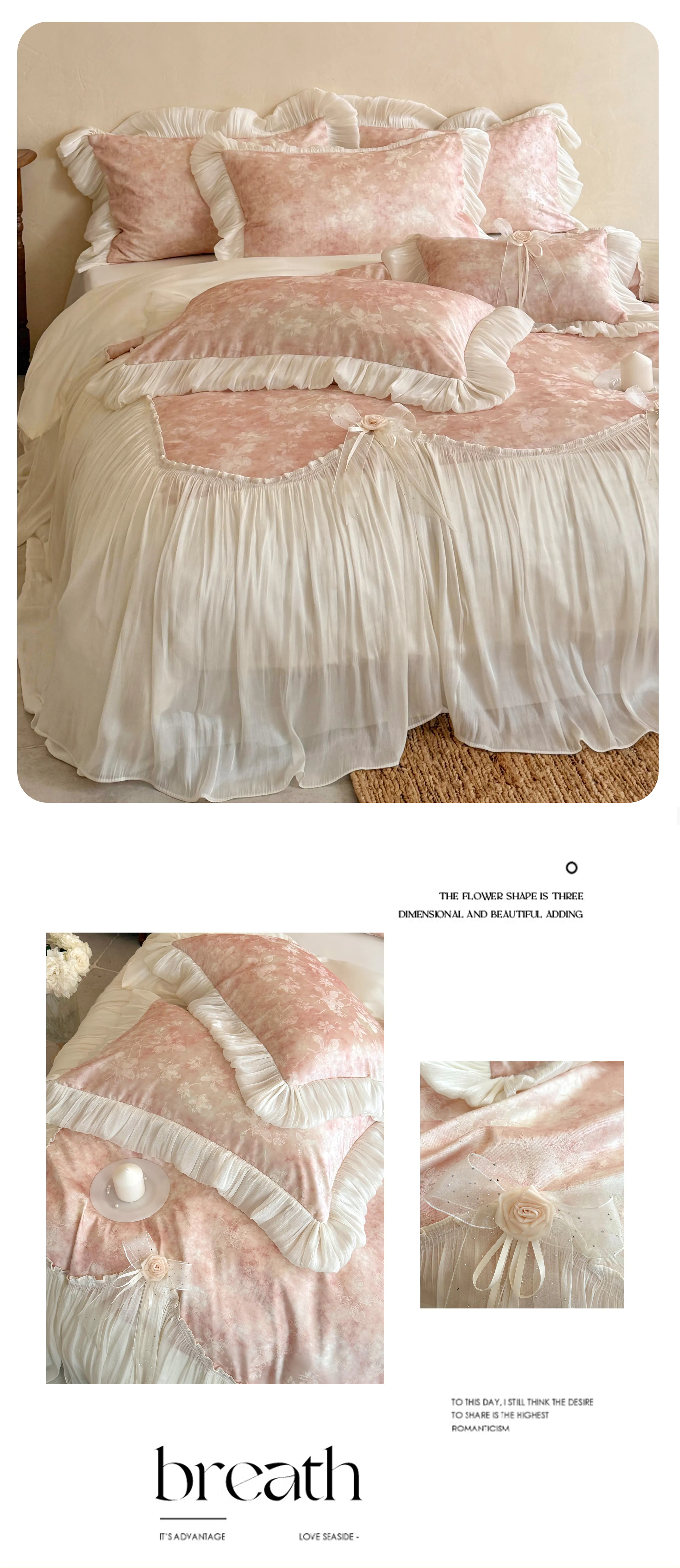 Princess-60S-Tencel-Cotton-Watercolor-Floral-Tie-Dye-Bedding-4-Pcs-Set12