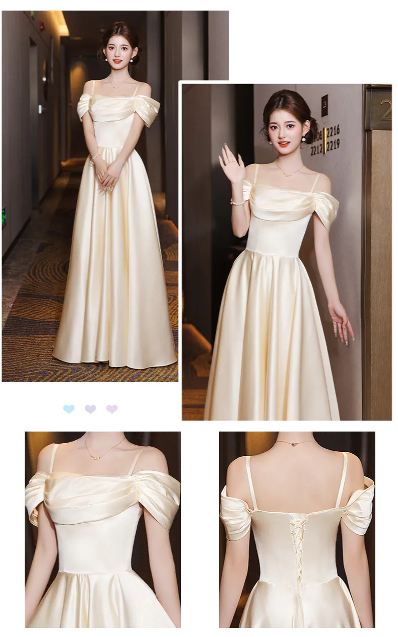 Simple-Champagne-Satin-Bridesmaid-Party-Dress-Wedding-Guest-Outfit16