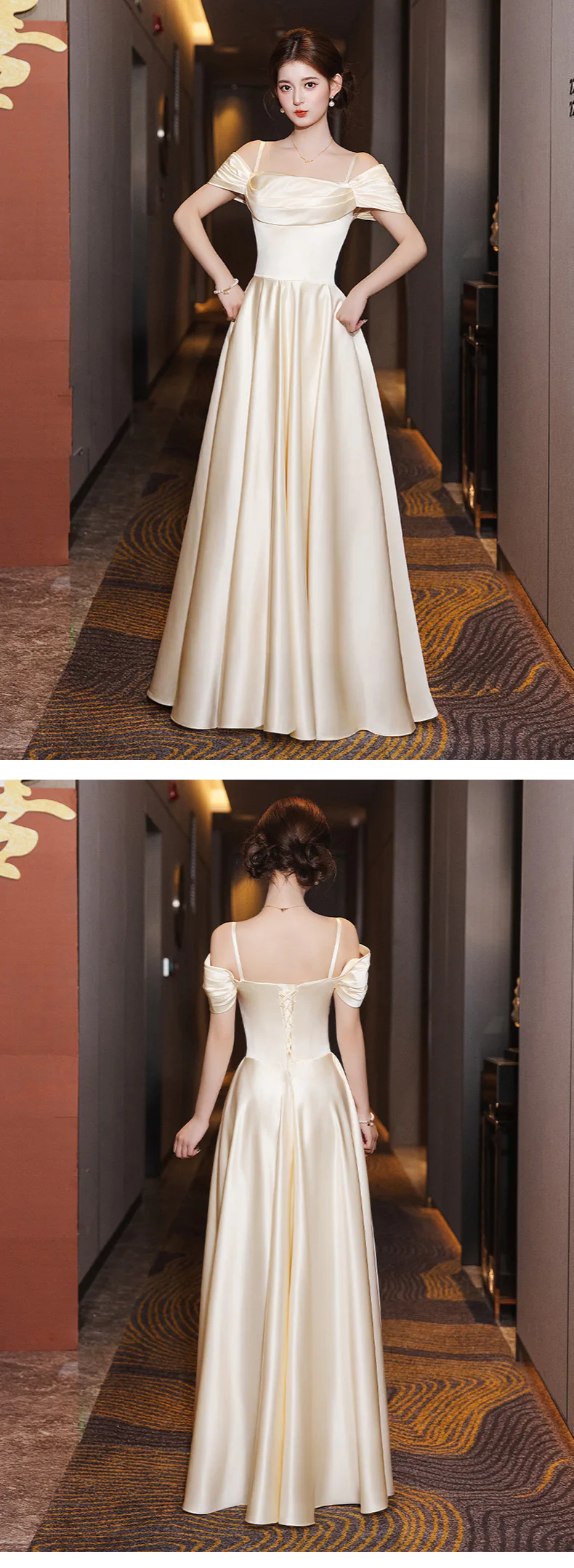 Simple-Champagne-Satin-Bridesmaid-Party-Dress-Wedding-Guest-Outfit17