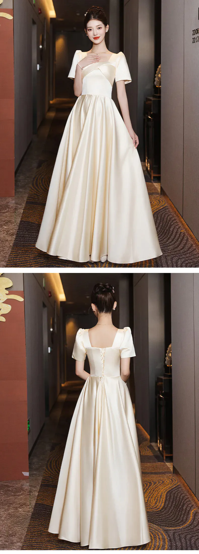 Simple-Champagne-Satin-Bridesmaid-Party-Dress-Wedding-Guest-Outfit20