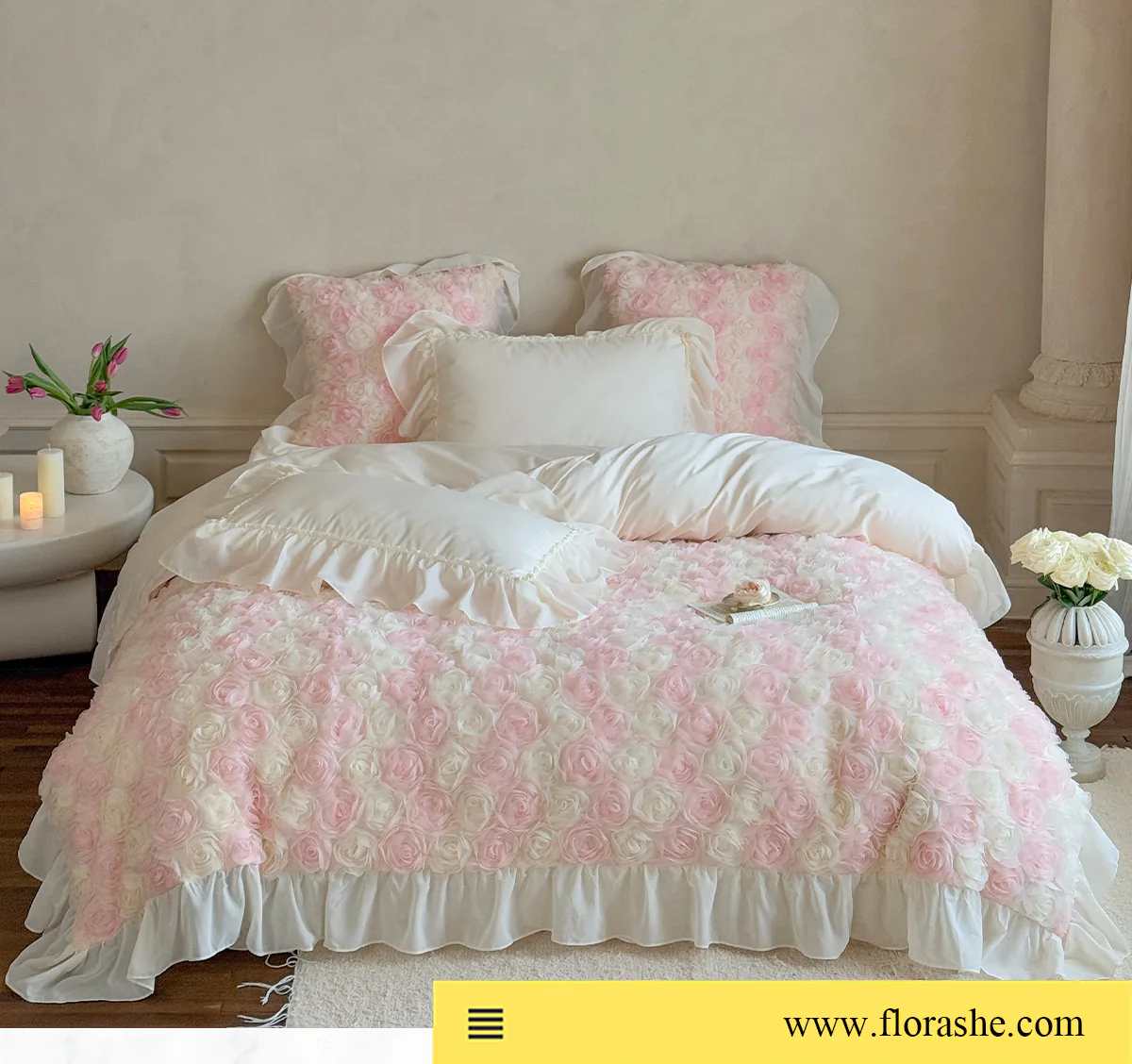 Soft-Princess-100S-Long-Staple-Cotton-3D-Rose-Ruffle-Edge-Bedding-Set13