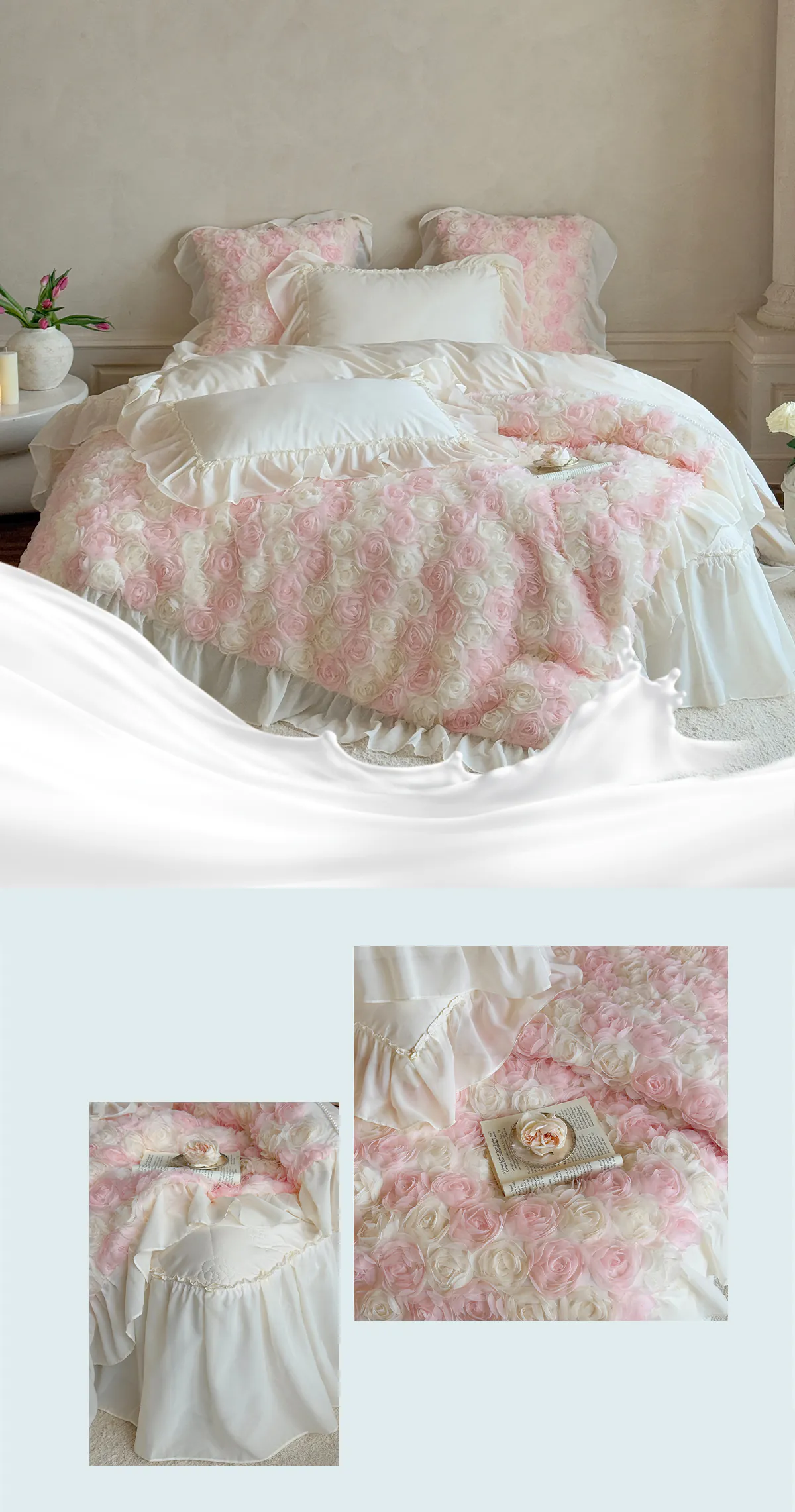 Soft-Princess-100S-Long-Staple-Cotton-3D-Rose-Ruffle-Edge-Bedding-Set16