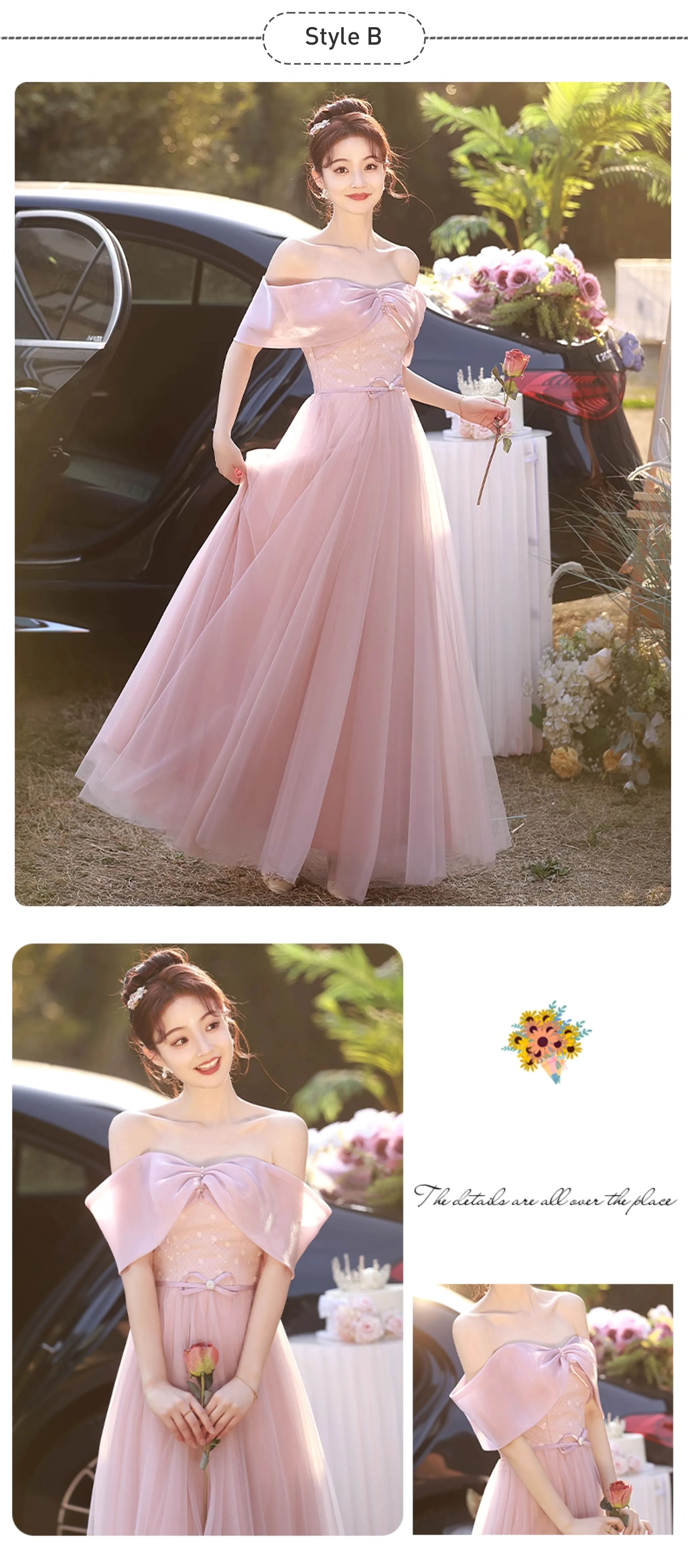 Sweet-Off-the-Shoulder-Pink-Birthday-Party-Bridesmaid-Dress-Evening-Gown20