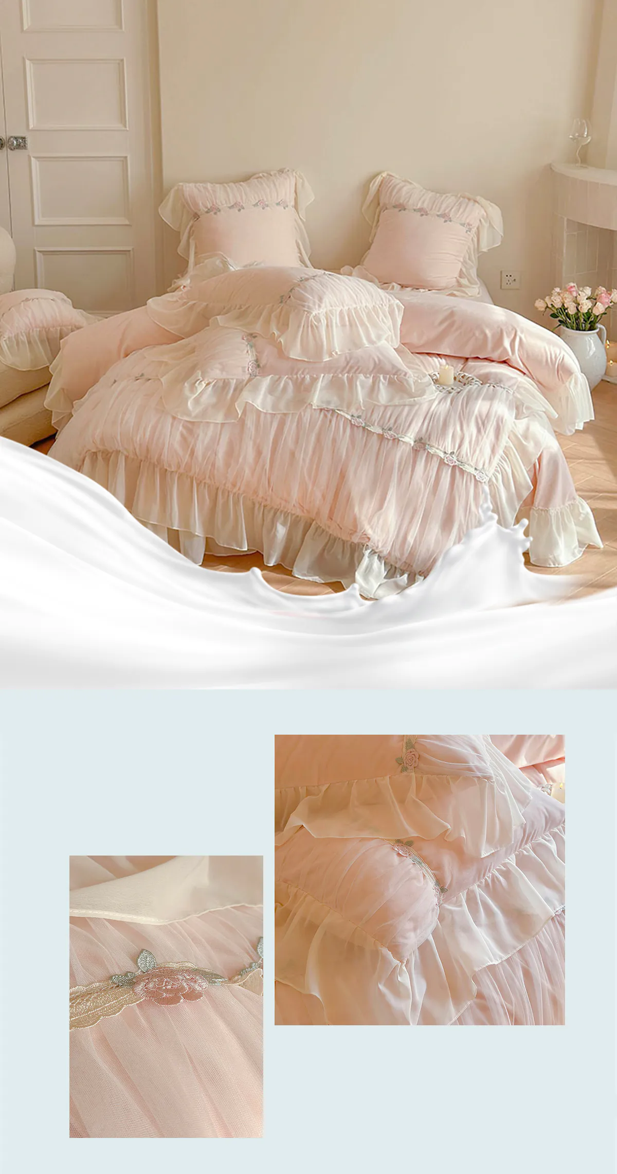 Sweet-Princess-260g-Matte-Flannel-Velvet-Ruffle-Bedding-4-Pcs-Set17