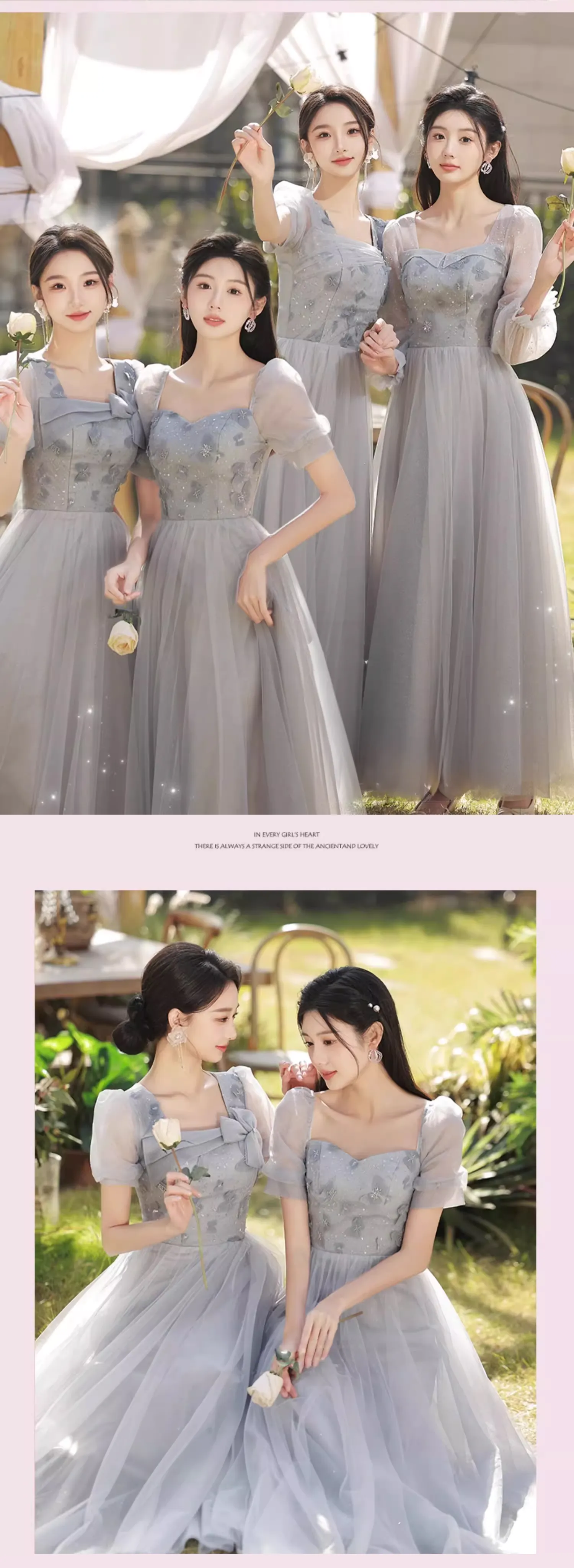 Sweet-Short-Sleeve-Grey-Bridesmaid-Maxi-Dress-Wedding-Party-Gown12