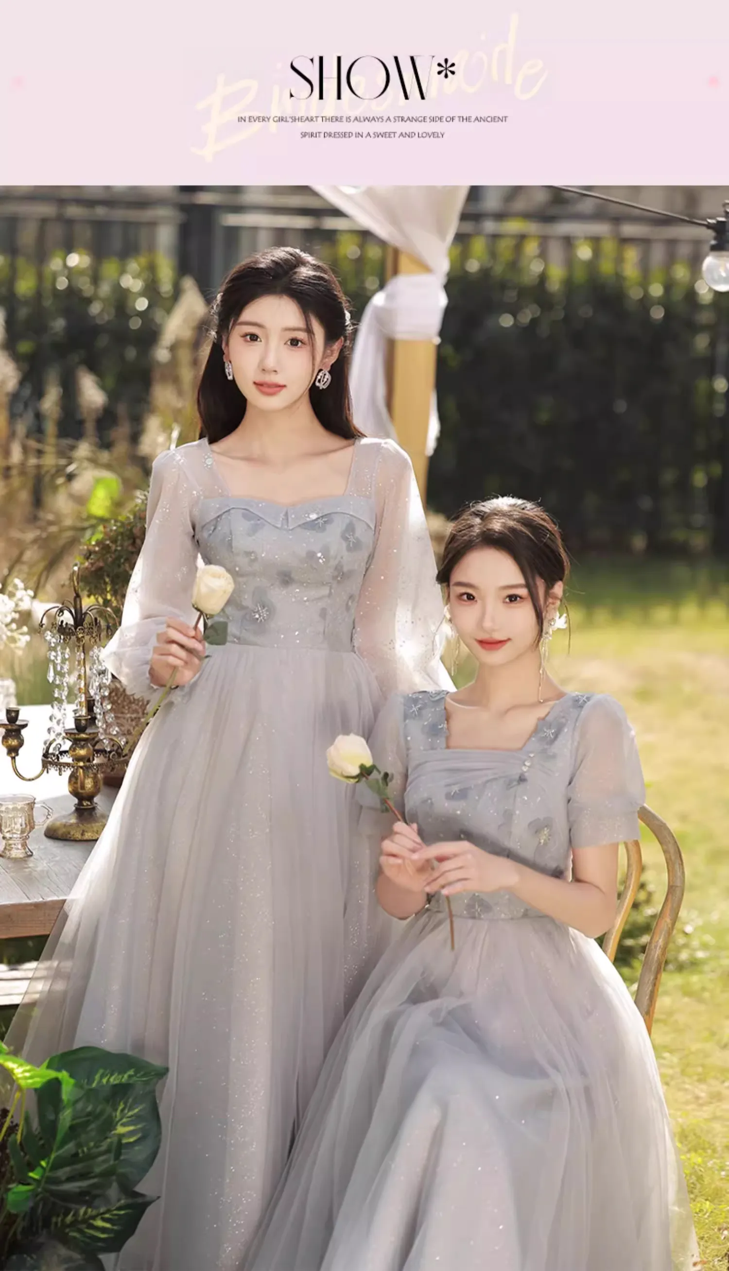 Sweet-Short-Sleeve-Grey-Bridesmaid-Maxi-Dress-Wedding-Party-Gown15