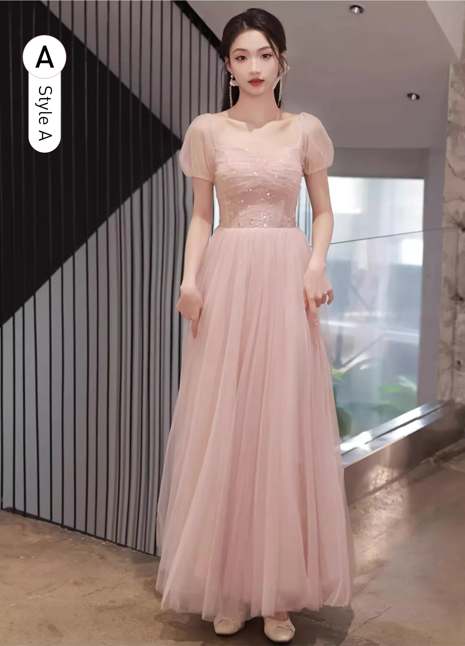 Trendy-Pink-Mesh-Chiffon-Bridesmaid-Maxi-Dress-Evening-Party-Gown13