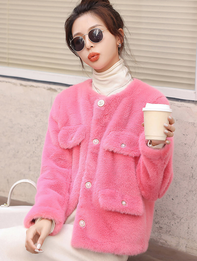 Women’s Stylish Oversized Faux Fox Fur Coat Age Reduction Outwear05