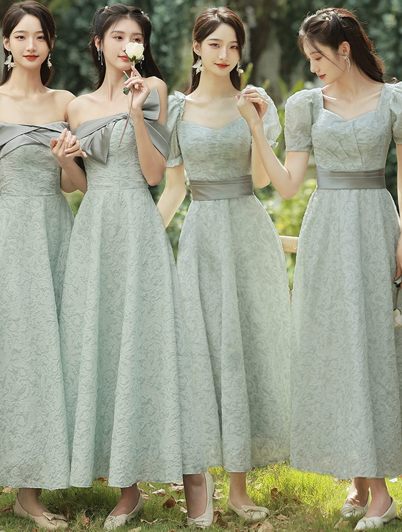 A-Line Green Bridesmaid Maxi Dress Maid of Honor Party Formal Gown01