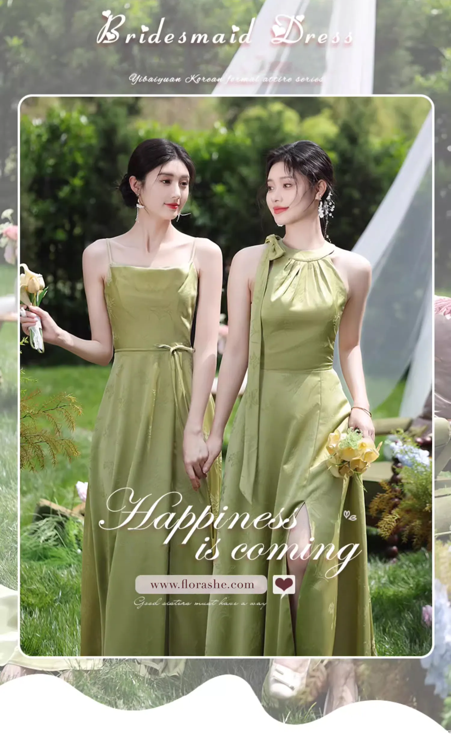 A Line Green Jacquard Boho Wedding Bridesmaid Evening Party Dress - FloraShe A Line Green Jacquard Boho Wedding Bridesmaid Evening Party Dress - FloraShe