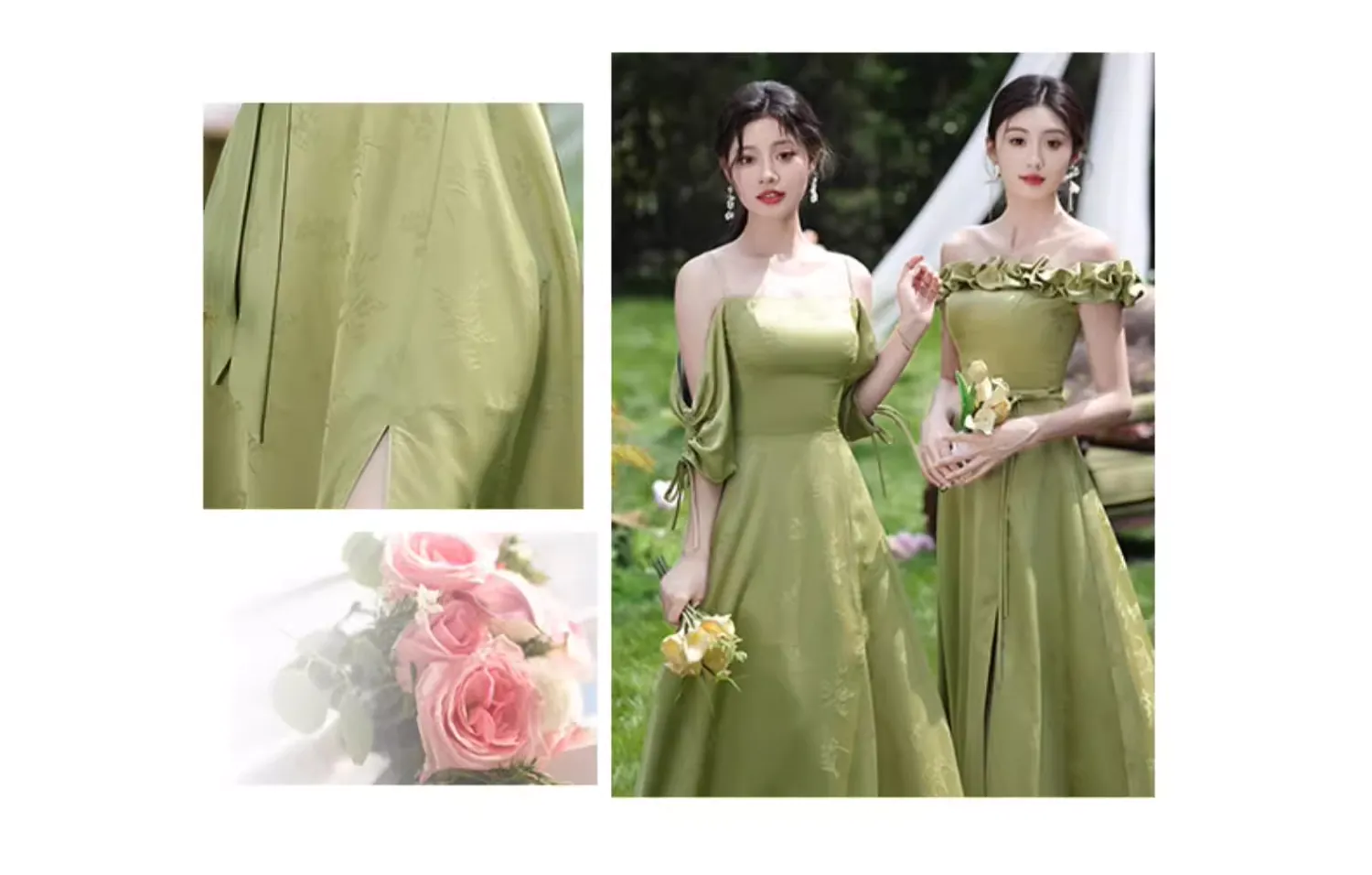 A-Line-Green-Jacquard-Boho-Wedding-Bridesmaid-Evening-Party-Dress12
