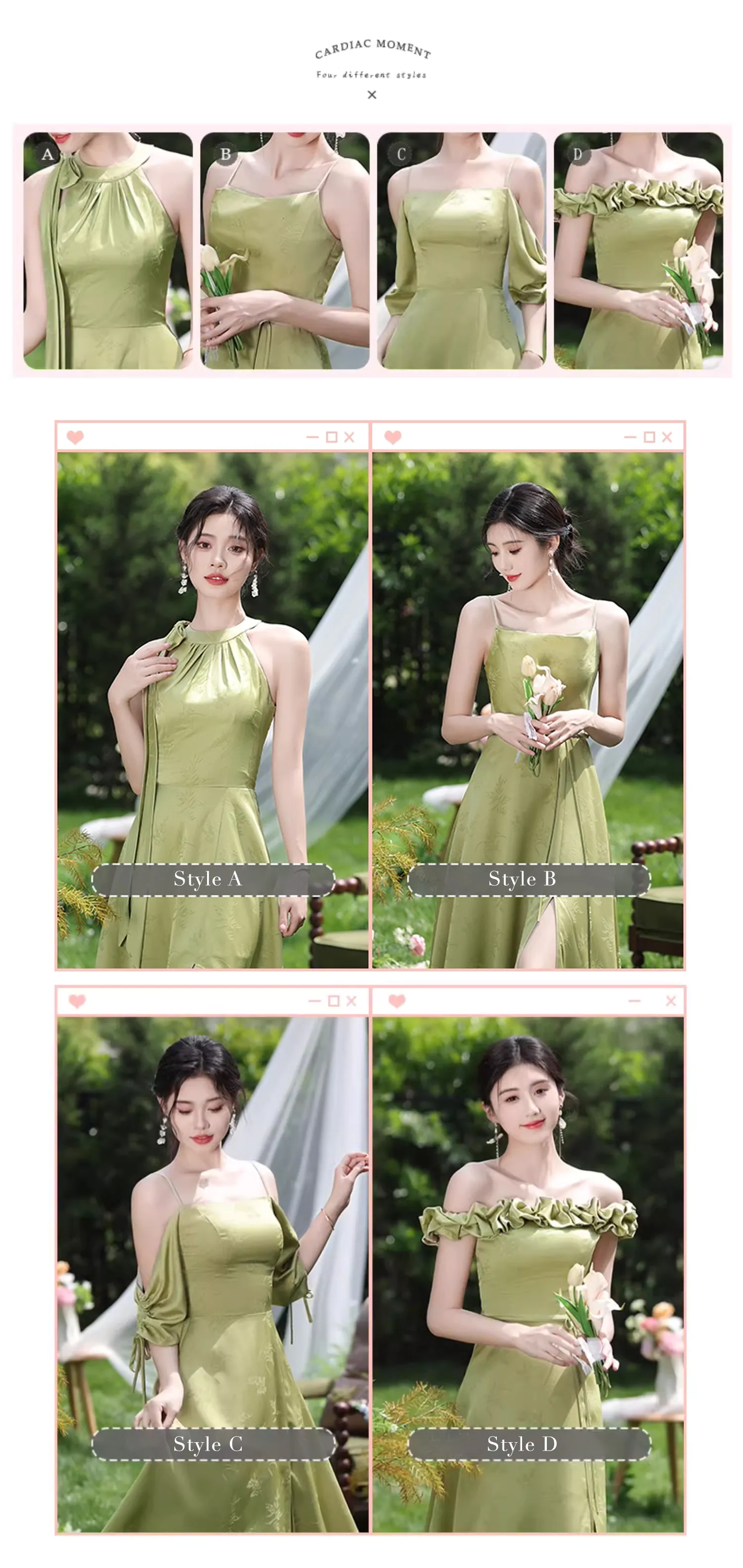 A-Line-Green-Jacquard-Boho-Wedding-Bridesmaid-Evening-Party-Dress13