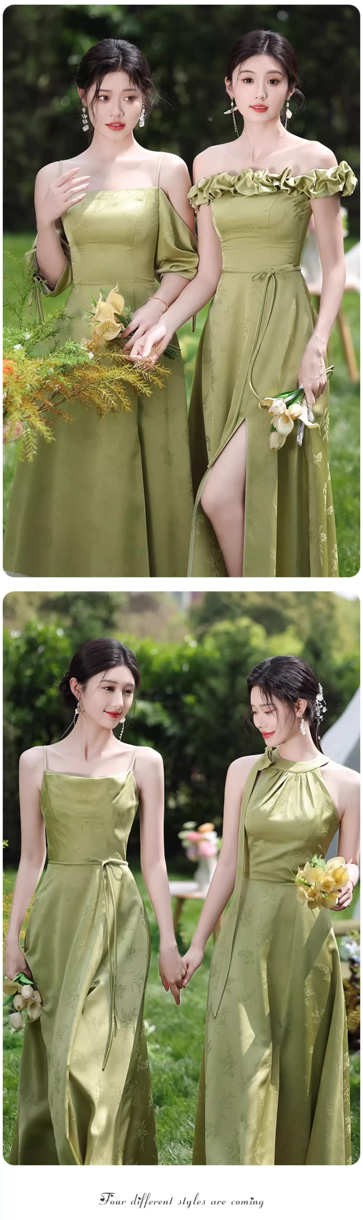 A-Line-Green-Jacquard-Boho-Wedding-Bridesmaid-Evening-Party-Dress17