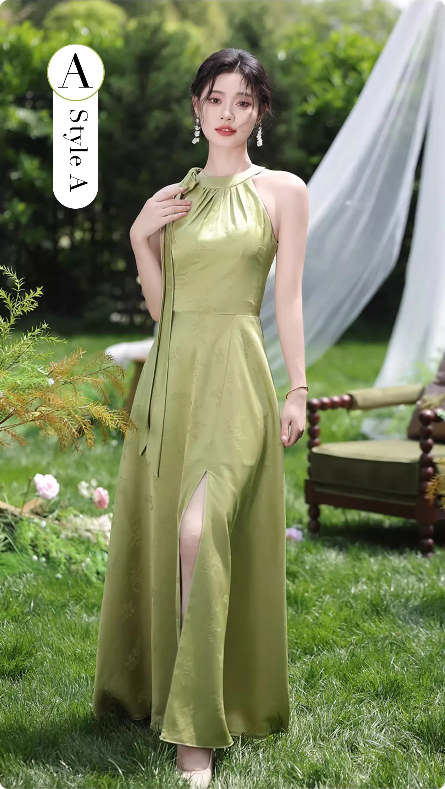 A-Line-Green-Jacquard-Boho-Wedding-Bridesmaid-Evening-Party-Dress18