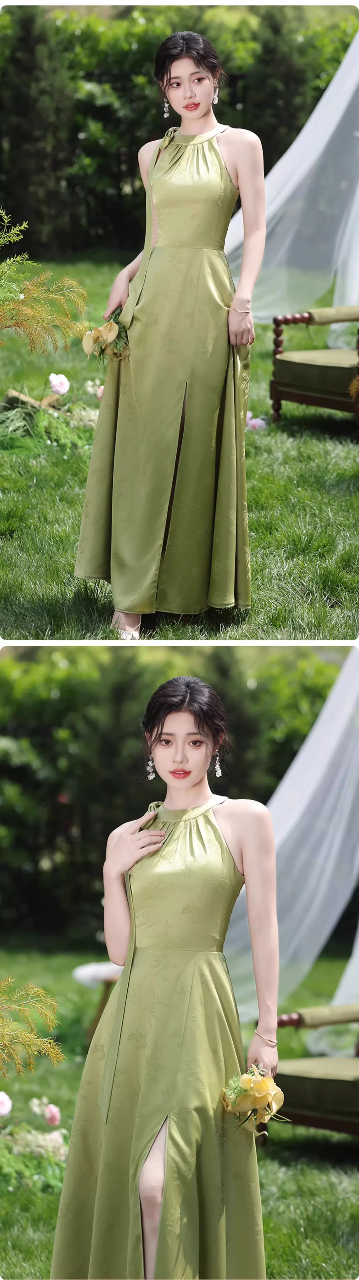 A-Line-Green-Jacquard-Boho-Wedding-Bridesmaid-Evening-Party-Dress20