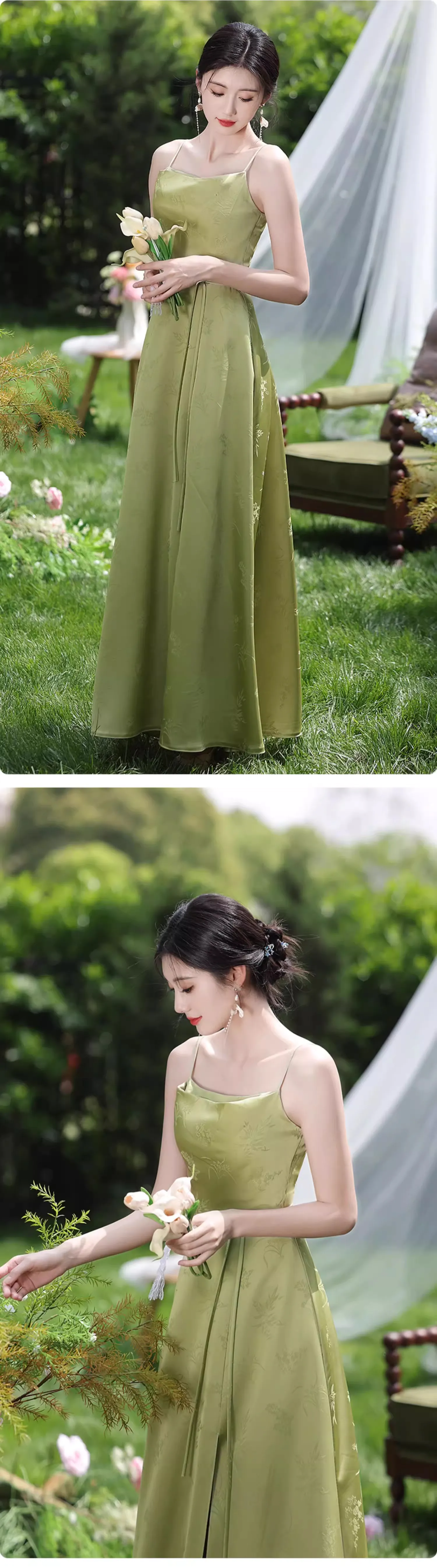 A-Line-Green-Jacquard-Boho-Wedding-Bridesmaid-Evening-Party-Dress22