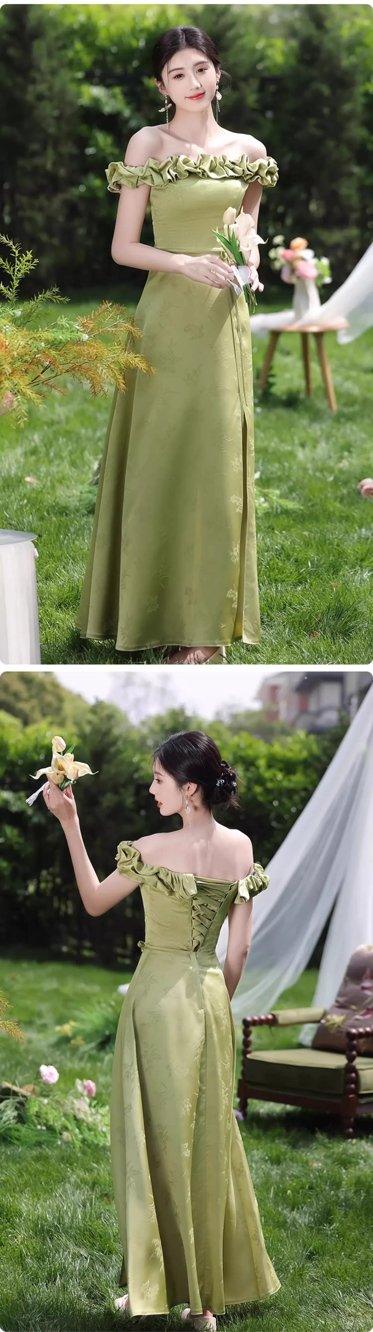 A-Line-Green-Jacquard-Boho-Wedding-Bridesmaid-Evening-Party-Dress29