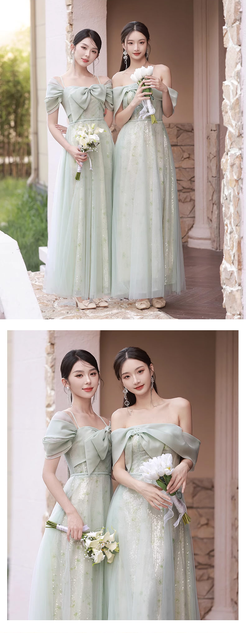 Aesthetic-Green-Floral-Boho-Wedding-Bridesmaid-Party-Long-Dress11