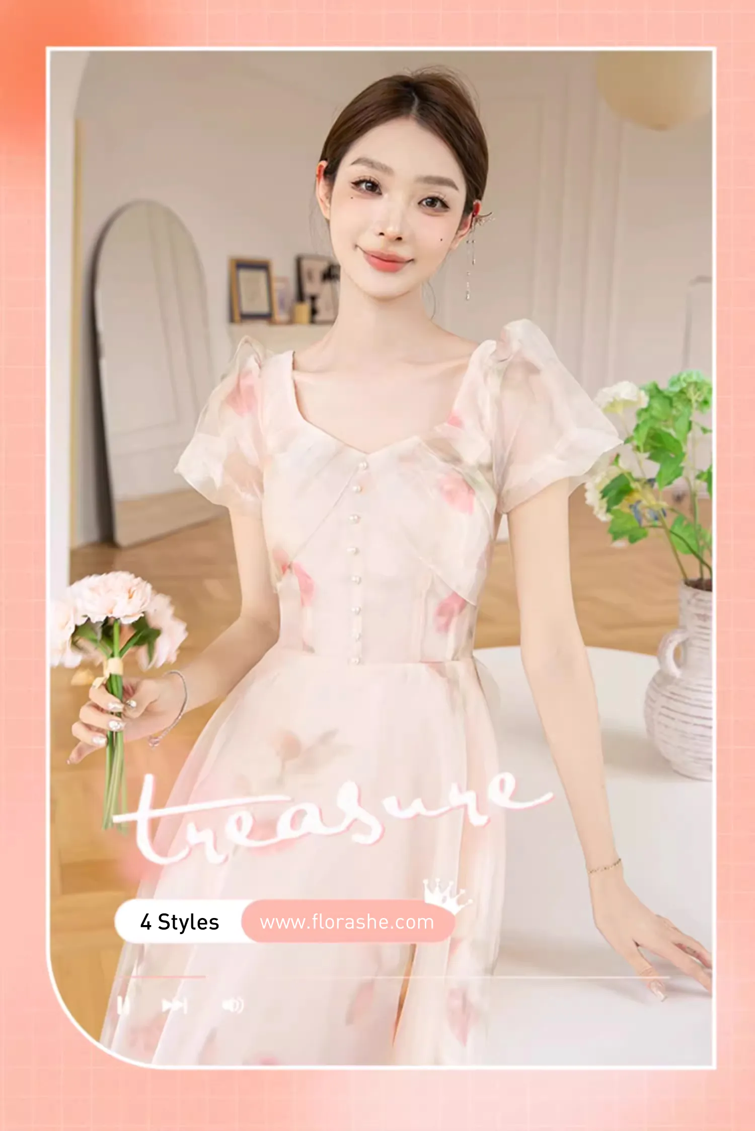 Chic-Floral-Chiffon-Engagement-Bridal-Party-Wedding-Guest-Attire-Outfit11