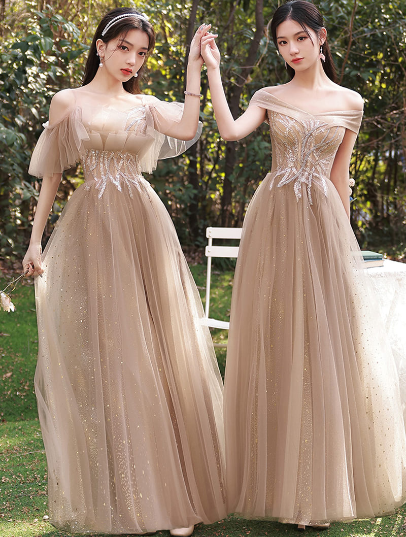 Chiffon Floor Length Bridesmaids Wedding Prom Dress Ball Gown01