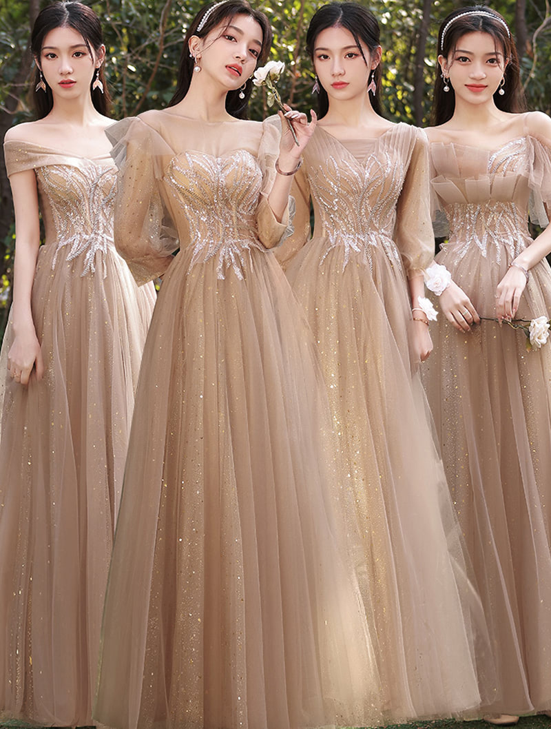 Chiffon Floor Length Bridesmaids Wedding Prom Dress Ball Gown01
