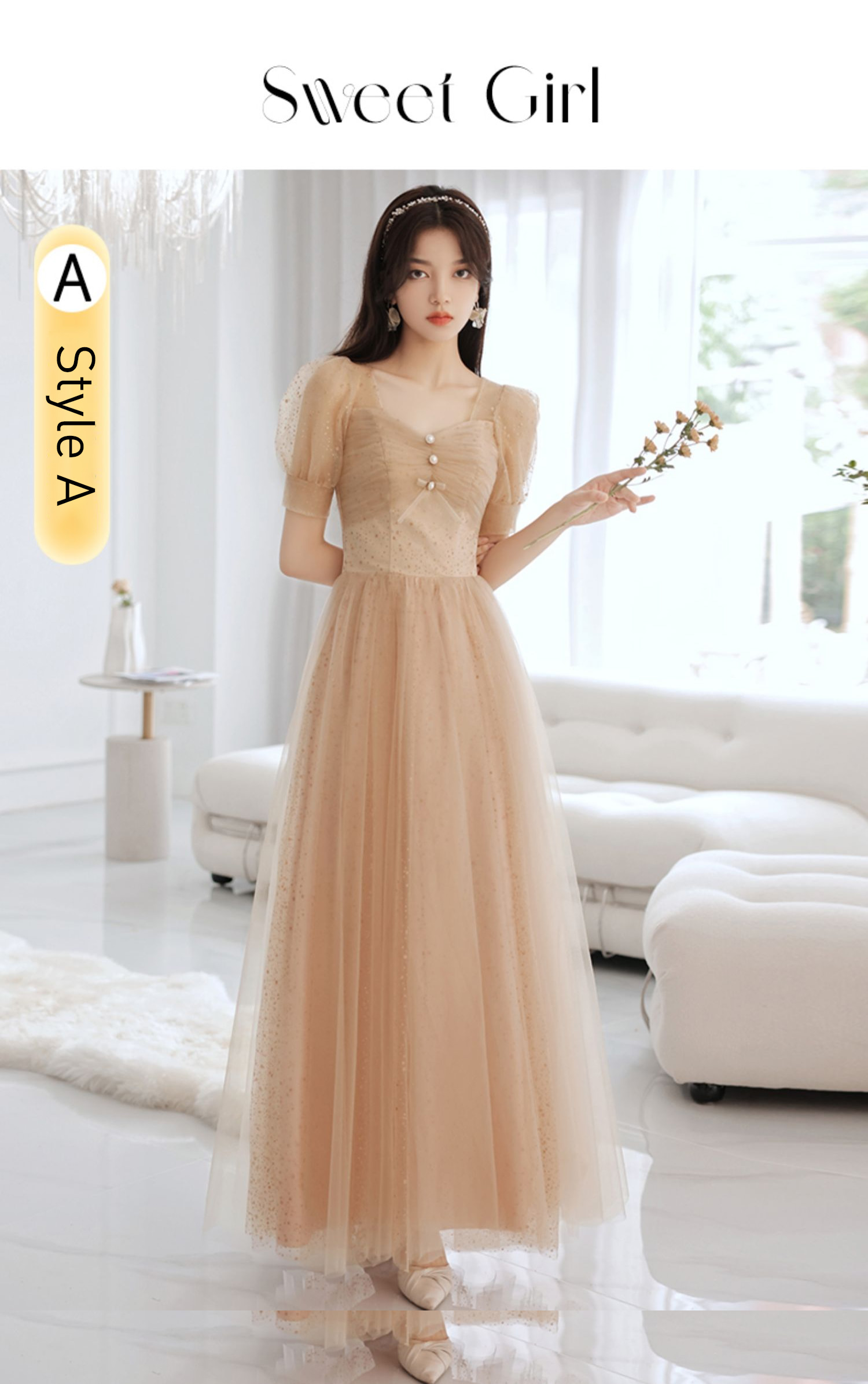 Khaki-Bridesmaid-Tulle-Maxi-Dress-Plus-Size-Party-Outfit-Long-Gown