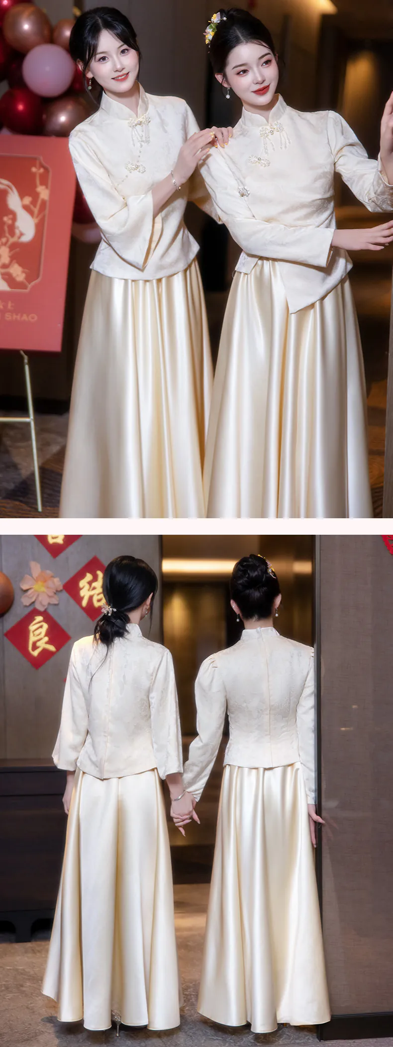 Modern-Chinese-Style-Champagne-Satin-Jacquard-Wedding-Bridesmaid-Dress09