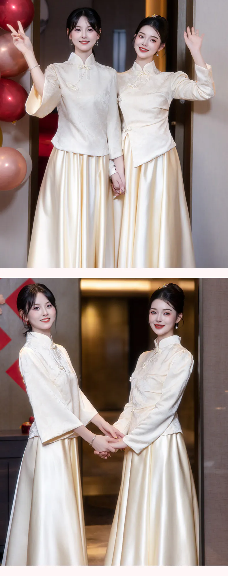 Modern-Chinese-Style-Champagne-Satin-Jacquard-Wedding-Bridesmaid-Dress11