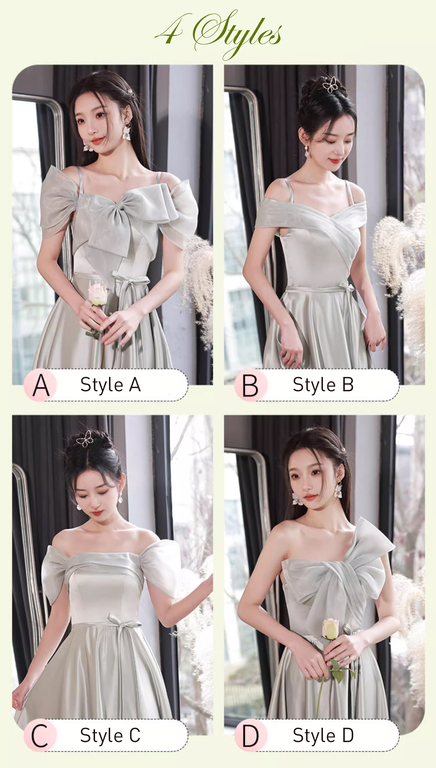 Simple-Gray-Satin-Bridesmaid-Dress-Sweet-Casual-Party-Ball-Gown15