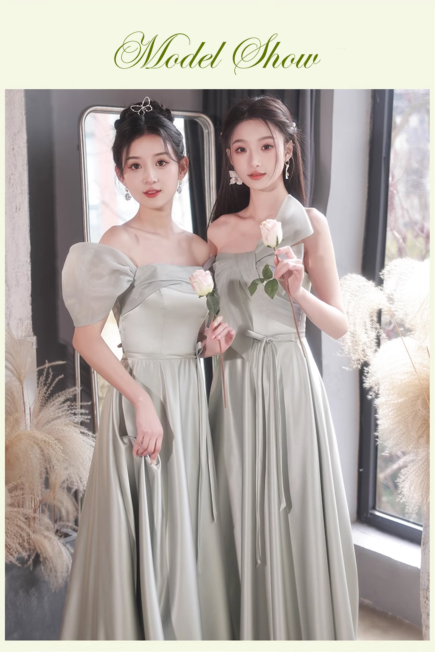 Simple-Gray-Satin-Bridesmaid-Dress-Sweet-Casual-Party-Ball-Gown16