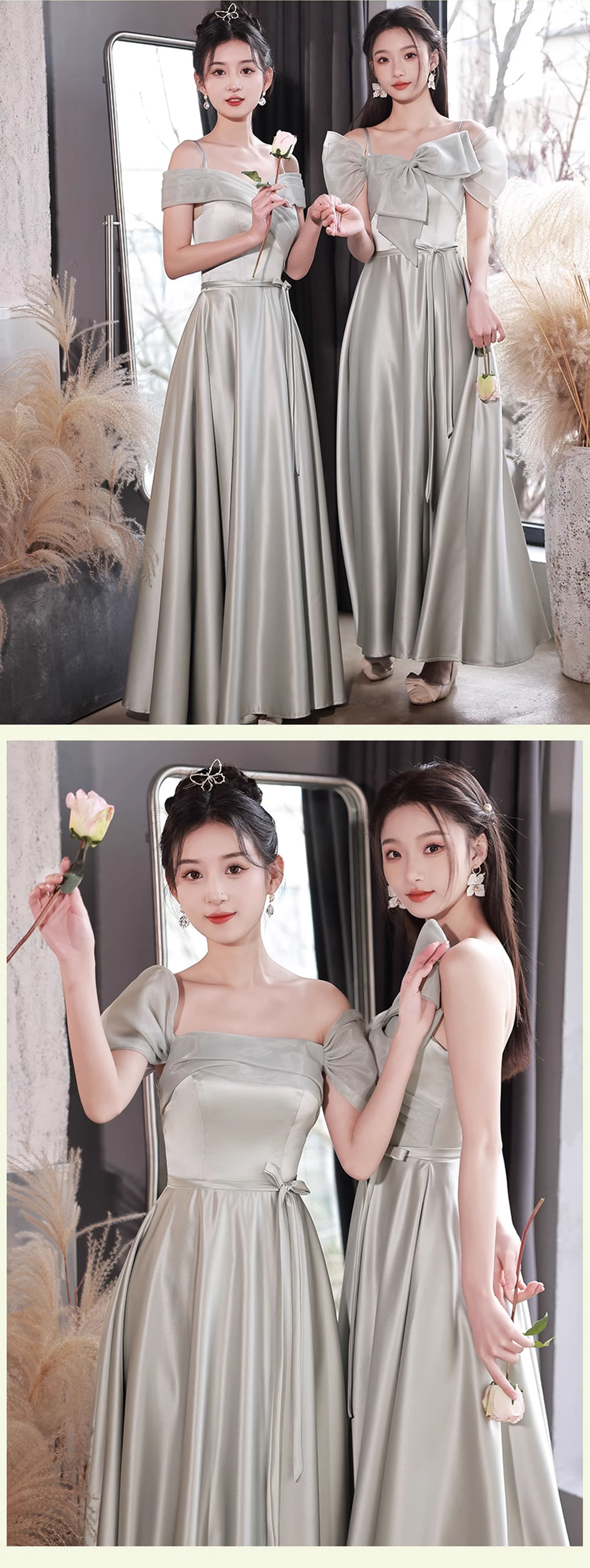 Simple-Gray-Satin-Bridesmaid-Dress-Sweet-Casual-Party-Ball-Gown17