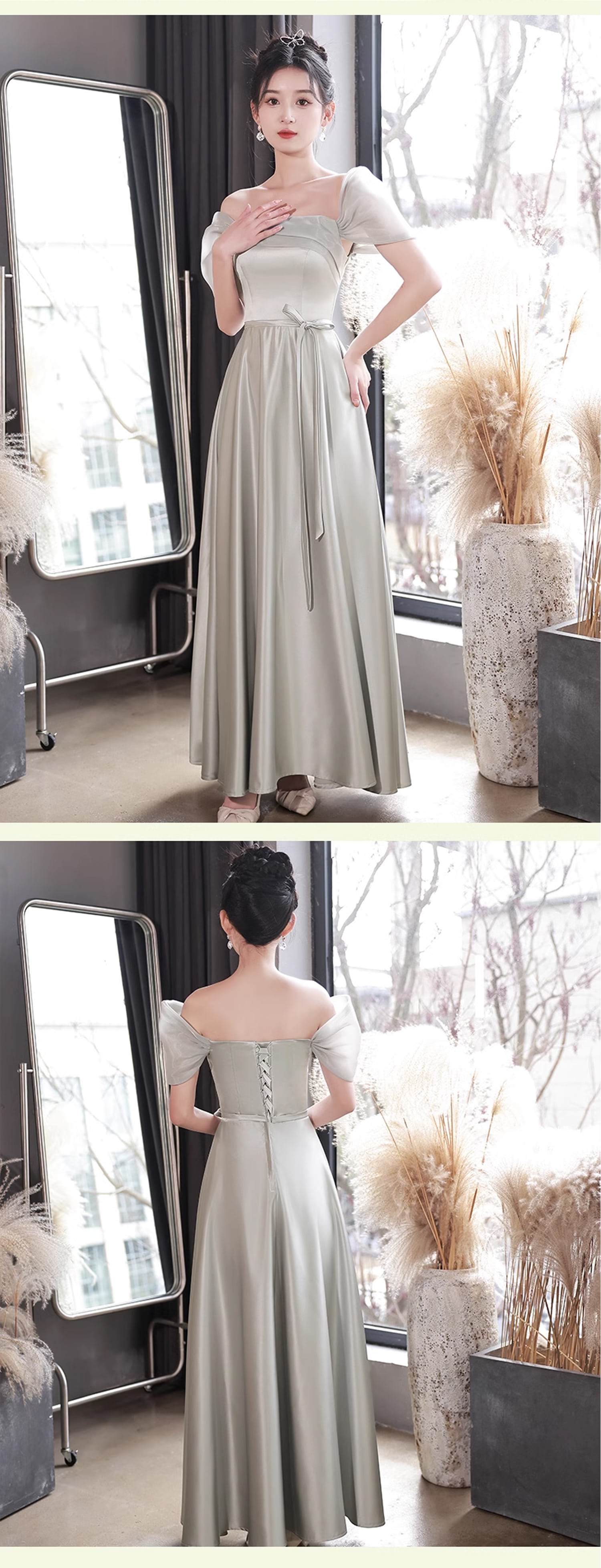 Simple-Gray-Satin-Bridesmaid-Dress-Sweet-Casual-Party-Ball-Gown23