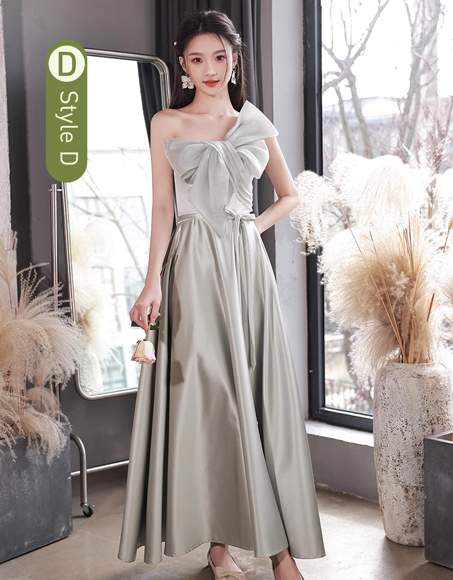 Simple-Gray-Satin-Bridesmaid-Dress-Sweet-Casual-Party-Ball-Gown24