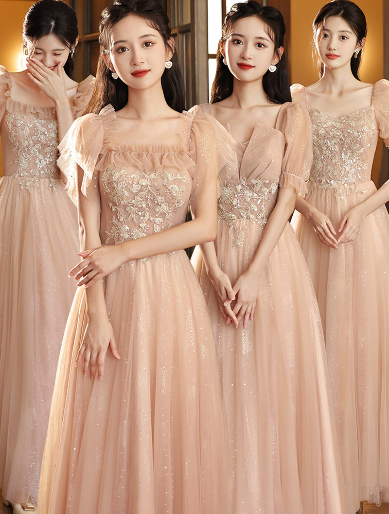 Stylish Embroidery Bridesmaid Maxi Dress Elegance Wedding Gown02