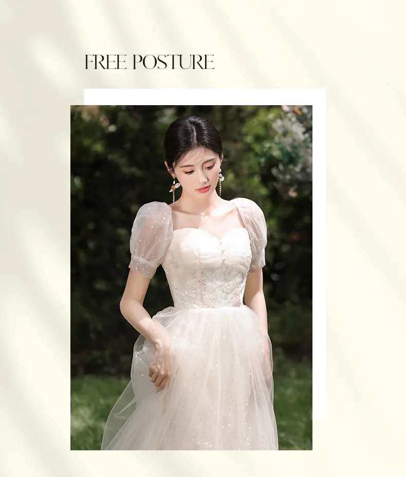 Sweet-Champagne-Tulle-Bridesmaid-Dress-Maid-of-Honor-Party-Gown12