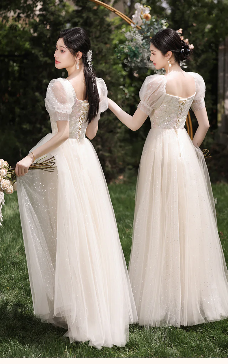 Sweet-Champagne-Tulle-Bridesmaid-Dress-Maid-of-Honor-Party-Gown18