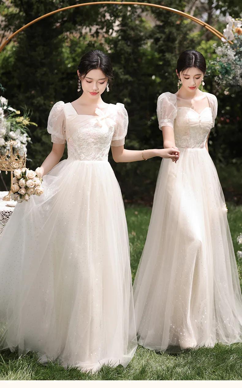 Sweet-Champagne-Tulle-Bridesmaid-Dress-Maid-of-Honor-Party-Gown22