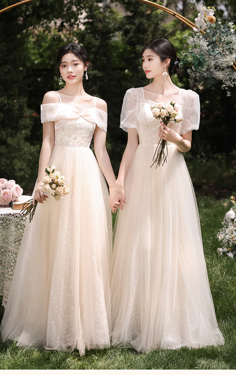 Sweet-Champagne-Tulle-Bridesmaid-Dress-Maid-of-Honor-Party-Gown26