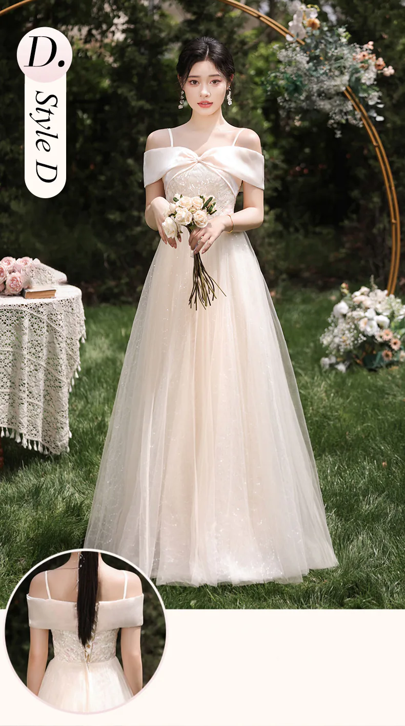 Sweet-Champagne-Tulle-Bridesmaid-Dress-Maid-of-Honor-Party-Gown27