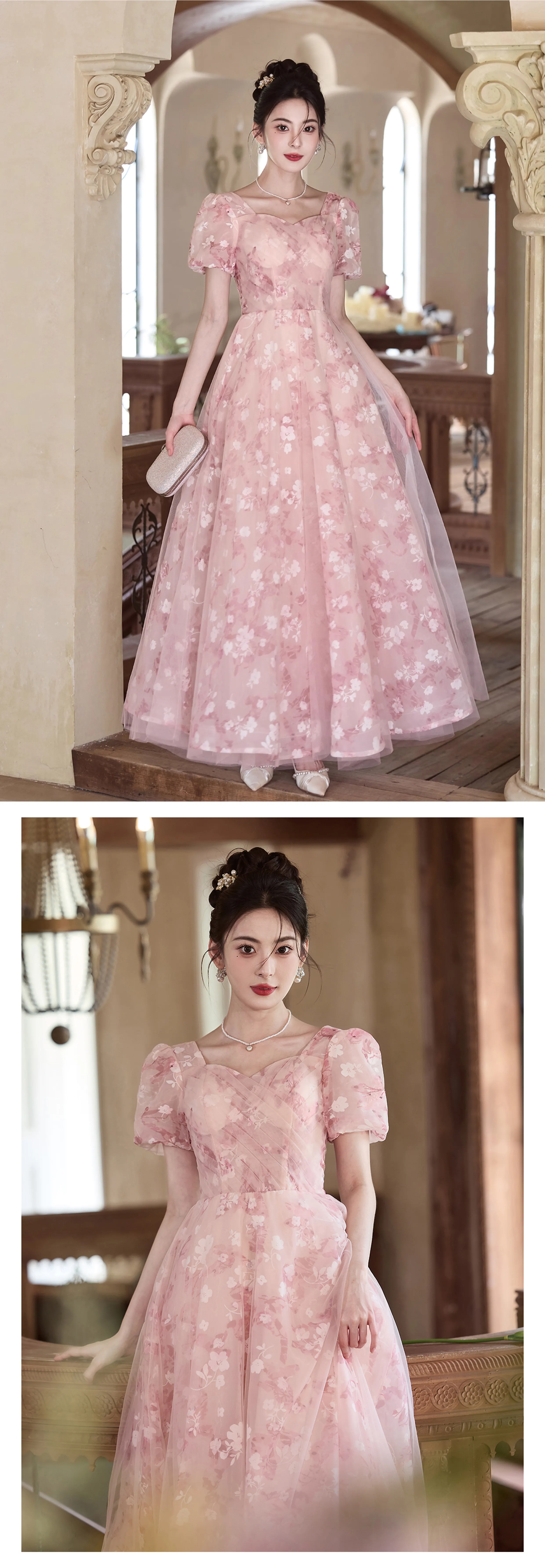 Sweet-Princess-Soft-Pink-Sweetheart-Neckline-Floral-Tulle-Evening-Dress11